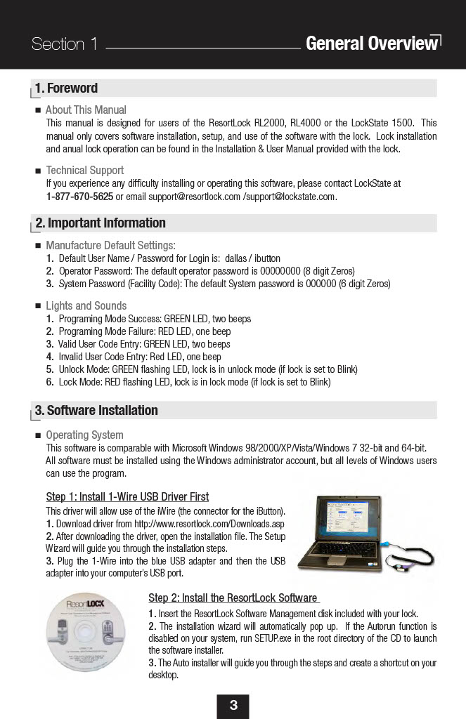 LSRL 1-Wire Software Manual (Legacy ResortLock Desktop Software)