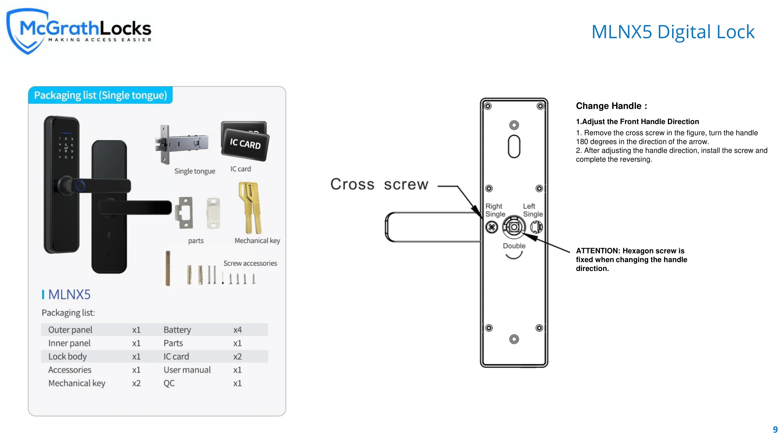 McGrath Locks - NX5: User Manual