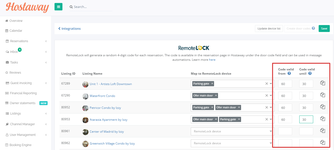 Hostaway / RemoteLock Integration