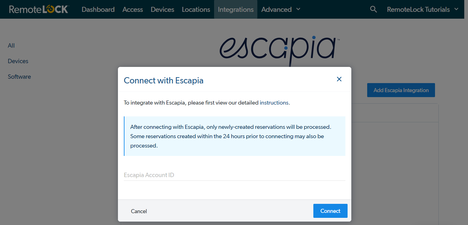 Escapia Integration Overview and Instructions